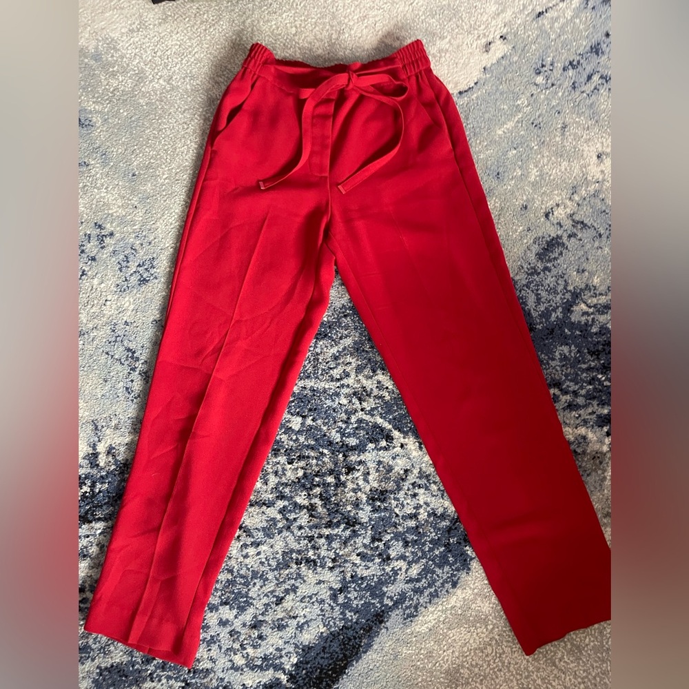 MNGO Red Cropped Dress Pants